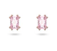 Swarovski Stilla Stud Earrings, Pink Cushion Cut Stones in a Rose Gold Tone Plated Setting, from the Stilla Collection