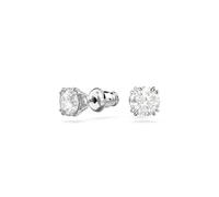 Swarovski Constella stud earrings, Round cut, White, Rhodium plated