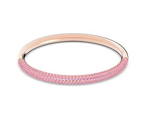 Swarovski Stone Bangle, Pink Pavé Crystals in a Rose Gold Tone Plated Setting, from the Stones Collection, Size Medium, S