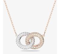 Swarovski Stone Rose Gold Tone 2 Crystal Circle Necklace 5414999