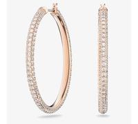 Swarovski Stone Rose Gold Tone Crystal Hoops Earrings 5383938
