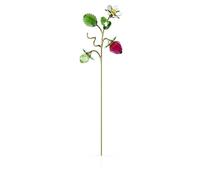 Swarovski Strawberry Stalk, Red and Green Crystal with Champagne Gold Tone Plating, from the Swarovski Garden Tales Collection