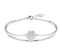 Swarovski Meteora bangle, White, Rhodium plated