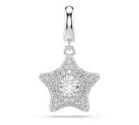 Swarovski Sublima Charm, Round Cut, Star, White, Rhodium Plated
