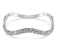 Swarovski Sublima Bangle Bracelet, Clear Round-Cut Crystals in a Rhodium-Finished Setting, Size L, Part of the Sublima Collection