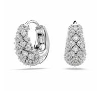 Sublima earrings, White, Rhodium plated
