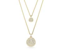 Swarovski Sublima Gold Tone 15+3" Crystal Cluster Layered Necklace