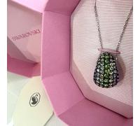 Swarovski Sublima multicoloured Green Silver Necklace Round Cut new
