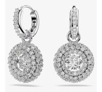 Swarovski Sublima Rhodium Plated Round Cut Cluster Drop Earrings 5738193