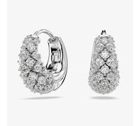 Sublima earrings, White, Rhodium plated