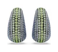 Swarovski Sublima Ruthenium Plated Round Cut Multi Coloured Clip On Earrings 4.5cm x 2.2cm