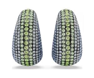 Swarovski Sublima Ruthenium Plated Round Cut Multi Coloured Clip On Earrings 4.5cm x 2.2cm