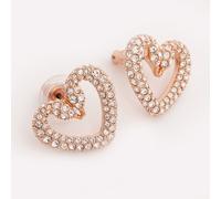 SWAROVSKI Sublima stud earrings Pavé, Heart, Medium, White, Rose gold 5628659