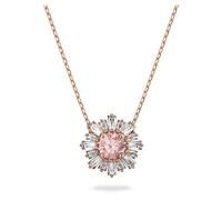 Idyllia pendant, Mixed cuts, Sun, Pink, Rose gold-tone plated