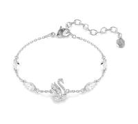 Swarovski Swan Bracelet, Mixed Cuts, Swan, White, Rhodium Plated