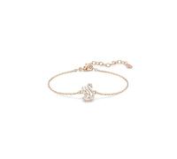 Swarovski Swan Bracelet, Mixed Cuts, Swan, White, Rose Gold-Tone Plated