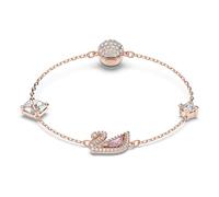 Swarovski Dazzling Swan bracelet, Magnetic, Swan, Pink, Rose gold-tone plated, S