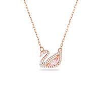 Swan necklace, Swan, Pink, Rose gold-tone plated