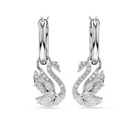 Swarovski Swan-motif drop earrings - Silver OS