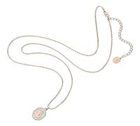 Swan pendant, Swan, White, Rose gold-tone plated