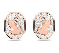 Swarovski Swan Pair of Stud Earrings, Pavé Crystals in a Rose Gold Tone Plated Setting, from the Signum Collection