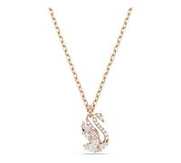 Swarovski Swan Pendant, Mixed Cuts, Swan, White, Rose Gold-Tone Plated