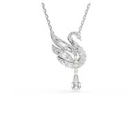 Swarovski Swan Pendant, White, Rhodium Plated