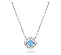 Una necklace, Clover, Blue, Rhodium plated