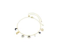 Symbolica choker, Crystal pearl, Moon, infinity, clover, evil eye and horseshoe, Blue, Gold-tone plated