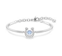 Swarovski Symbolica Bangle, Round Cut, Pavé, Horse Shoe, Blue, Rhodium Plated