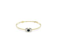 Swarovski Symbolica Gold-tone Plated Blue Evil Eye Bangle - Bold Statement - Size L - Crystal / Gold-tone Plated