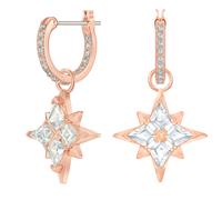 Swarovski Symbolica Mini Hoop Earrings, Star, Rose Gold Plated, Crystal 5494337