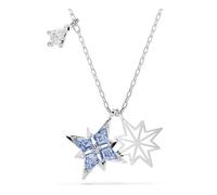 Symbolica pendant, Star, Blue, Rhodium plated