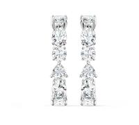 Swarovski Tennis Deluxe ear cuffs, Mixed cuts, White, Rhodium plated