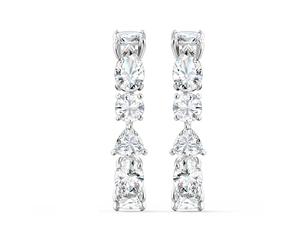 Swarovski Tennis Deluxe ear cuffs, Mixed cuts, White, Rhodium plated