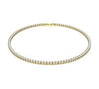Swarovski Tennis Deluxe necklace, Round, White, Gold-tone plated