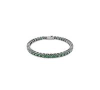 Swarovski Tennis Matrix Round Cut Green Ruthenium Plated Bracelet, M, Crystal, No Gemstone