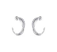 Swarovski Twist White Hoop Earrings