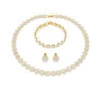Swarovski Una Angelic Set, Set (3), Round Cut, White, Gold-Tone Plated