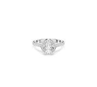 Swarovski Una Angelic Collection Ring, Round cut, White, Silver-tone finish