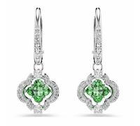 Swarovski Una Angelic Drop Earrings, Mixed Cuts, Green, Rhodium Plated
