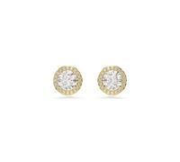 Swarovski Una Gold Round Cut Stud Earrings