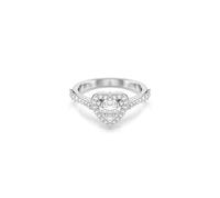Swarovski Una Angelic Motif Ring, Mixed Cuts, Heart, White, Rhodium Plated