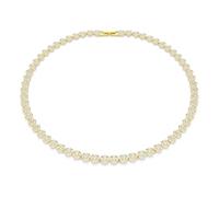 Swarovski Una Angelic necklace, Round cut, Small, White, Gold-tone plated