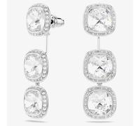 Swarovski Una Angelic Rhodium Plated Cushion Cut Halo Stud Earrings 5754342
