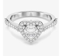 Swarovski Una Angelic Rhodium Plated Heart Crystal Ring 5744046 55