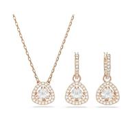Swarovski Una Angelic Set, Set (2), Triangle Cut, Pink, 18K Rose Gold Finish