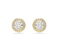 Swarovski Una Gold Round Cut Stud Earrings