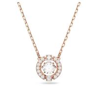 Swarovski Una necklace, Round cut, White, Rose gold-tone plated