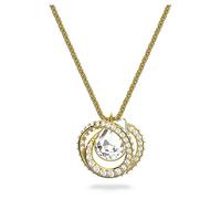 Swarovski unisex-adult Generation Pendant Medium Gold shiny Crystal, Generation Necklace, White gold tone, One Size